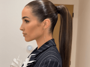 Sleek high ponytail